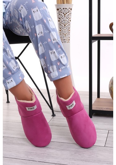 U001 Erkek Kadın Çocuk Ev Pandufu Botu Ev Ayakkabısı Lila