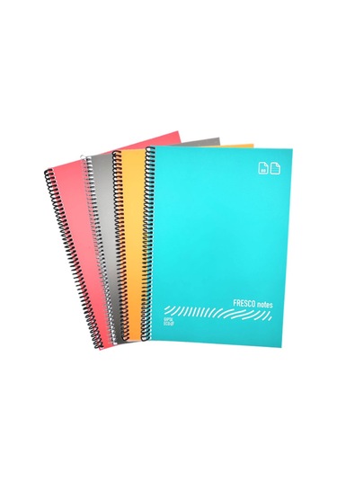 Gıpta 80 Yaprak A4 Plastik Kapak Kareli Spiralli Defter 4'lü