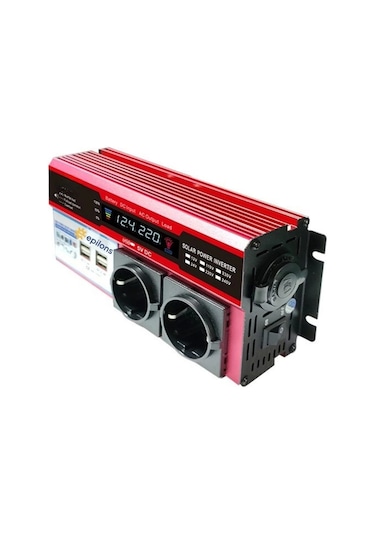 12v 2000w Modifiye Sinüs İnverter Araç Ve Güneş Enerjisi Uyumlu, Çift Usb, Çift Priz Ve Çakmaklık