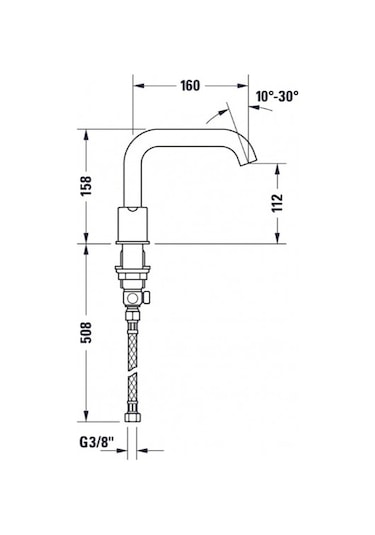 Duravit - C.1 3 Delikli Ankastre Lavabo Bataryası - C11060004010- Krom