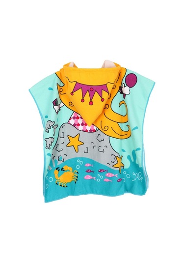 Suntek Çocuklar Sörf Plaj Kapüşonlu Panço Değişen Bornoz