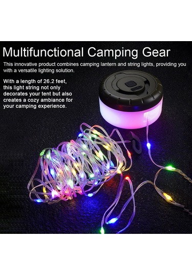 Teltree Çok Fonksiyonlu Kamp Aydınlatma: Led Rgb Çadır Ve Açık Hava Dekorasyonu, Dahili Pil İle Tasarruf Çok Renkli