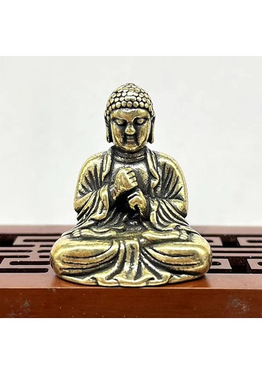 Suntek Magideal Küçük Pirinç Buda Oturan Heykelcik Masa Heykel