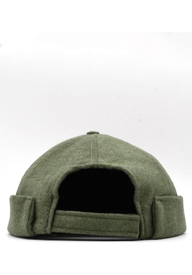 Kışlık Yeni Stil Yün Retro Hip-Hop Docker Şapka Haki-Haki-Standart
