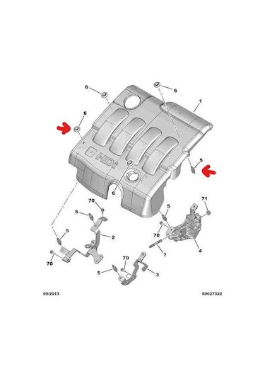 Peugeot Partner 406 607 Motor Üst Kapak Sabitleme Pimi +somunu