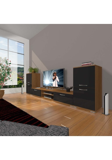 Decoraktiv Eko On2 Mdf Dvd Tv Ünitesi Tv Sehpası Ceviz - Siyah