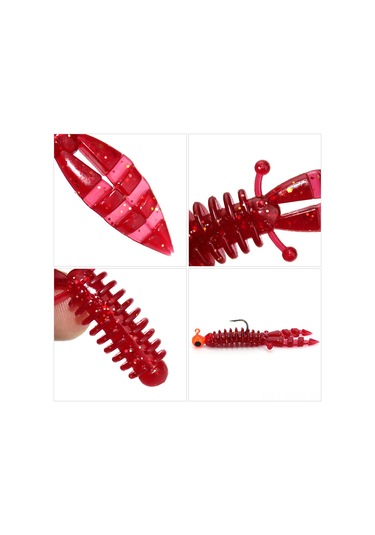 Springsun 5 Adet Yumuşak Karides Yem 5,5cm - Tatlısu Balıkçılığı İçin Gerçekçi Hareketli Yapay Yem