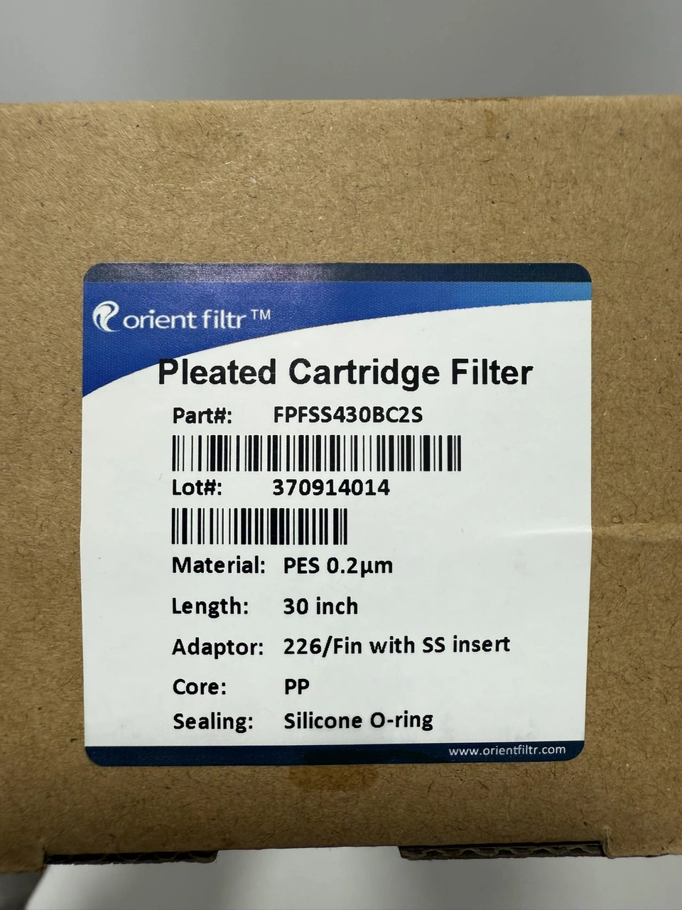 Orient Endüstriyel Katlanmış Kartuş Filtre 30inç 0,2mikron