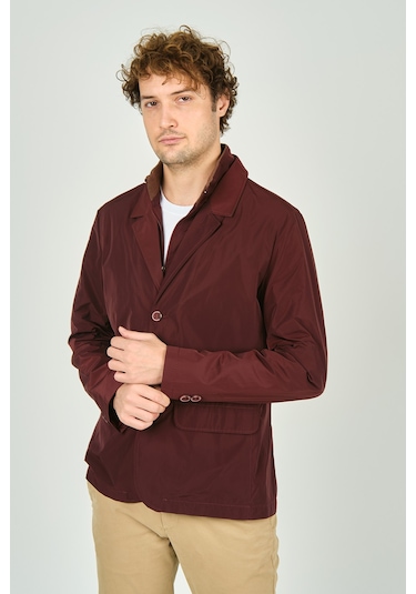 Daynax Erkek Çift Yaka Detaylı Düğme Kapamalı Ceket Mont 4900 Bordo Bordo