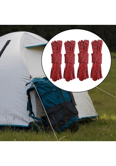 Suntek 4x Kamp Çadır Kordonları Yürüyüş Piknik Kırmızı Kırmızı