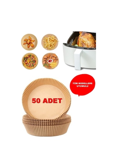 Airfryer Pişirme Kağıdı 50 Adet Yağsız Fritöz Pişirme Kağıdı