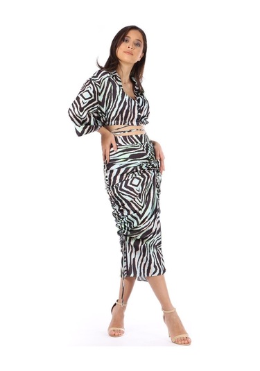 Modatalika Kadın Zebra Desenli İkili Takım 001