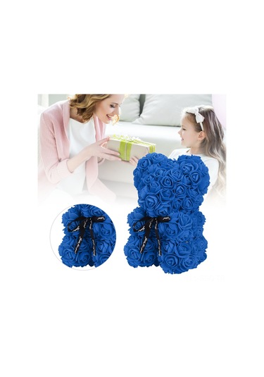 Springsun Mavi Sonsuz Çiçekli Ayı Dekorasyon, Sevgi Hediyesi İçin Ornmanlı Yapay Gül, Ev Dekoru Ve Romantik Etki Sağlar