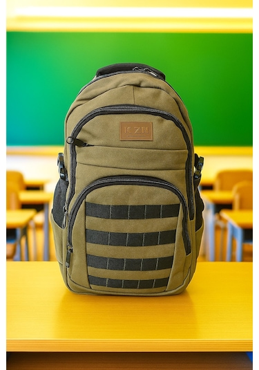 Owyon Kzn Kanvas Okul Sırt Çantası Yeni Sezon- Bej