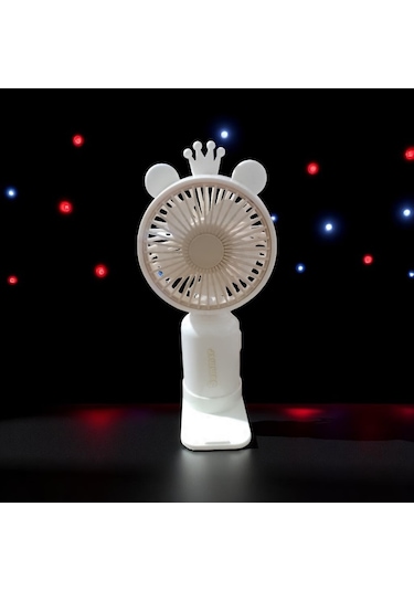 Vantilatör Usb Şarjlı Taşınabilir Mini Fan Işıklı Sarı 2 Kademeli El Vantilatörü