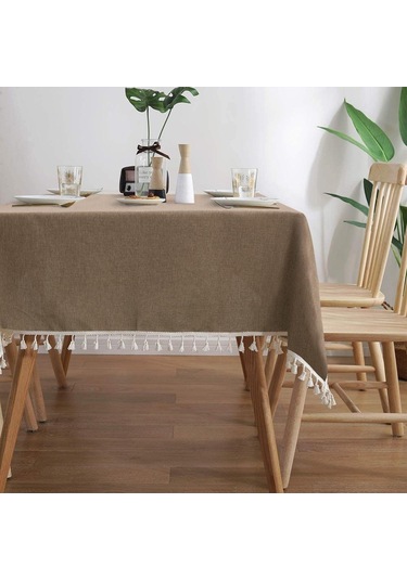 Gri Modern Katı Dikdörtgen Yuvarlak Yemek Masa Örtüsü Dantel Su Geçirmez Masa Örtüsü Kapak Parti Ev Masa Dekorasyonu