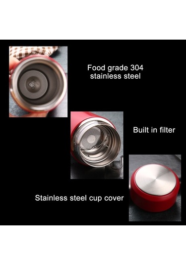 Pazly Paslanmaz Çelik Vakumlu Termos 500ml - 10 Saat Sıcak Tutar, Ofis & Araç İçin