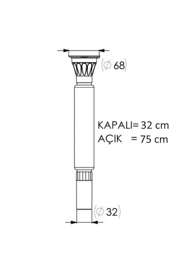 Lavabo Gider Hortumu Körüklü Lavabo Sifonu Gider Borusu 75 Cm