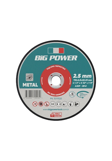 Big Power 115 2.5 22.23 Metal Kesme Taşı 794180 5 Adet