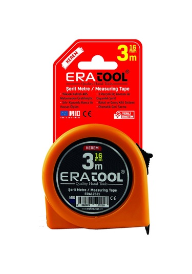 Şerit Metre 3 16mm - Sarı Era12521 Kerem