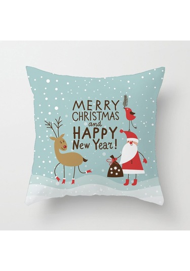 Cartoon Hand-painted Style Christmas Decorative Pillow No.16 Ekru