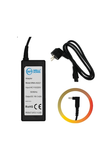 Wellpower Wna-as021 Asus Notebook Laptop Adaptörü 19v 3.42a 65w 4.0x1.35 Mm Notebook Adaptör
