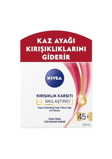 Nivea Kırışıklık Karşıtı Sıkılaştırıcı 45+ Yaşa Özel Yüz Kremi 50 ML