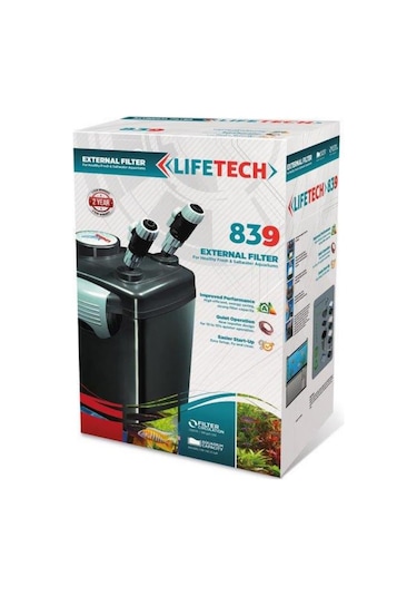 Life Tech Dış Filtre Siyah Kova İçi Dolu 1500 L/H