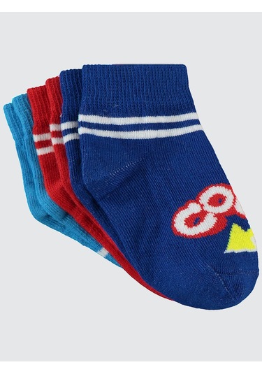 Civil Boys Erkek Çocuk 3'lü Patik Çorap 2-12 Yaş Mavi Mavi