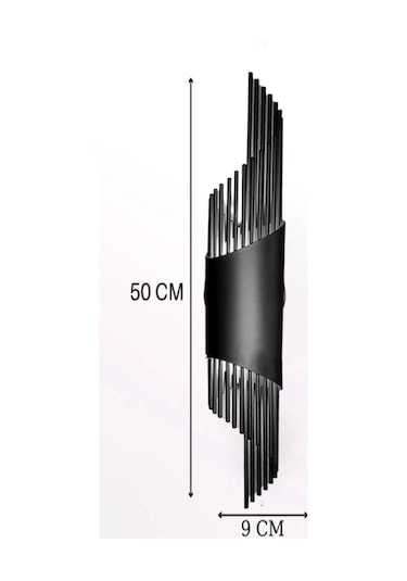 Şanled Sarkıt Modeli Metal Çift Yönlü Siyah Kasa Duvar Aydınlatma Aplik Beyaz Işık