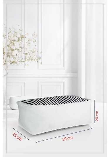 Vedsey Tekli 50x25x20 Cm Lacivert Çizgili Baskısız Hurç & Lacivert