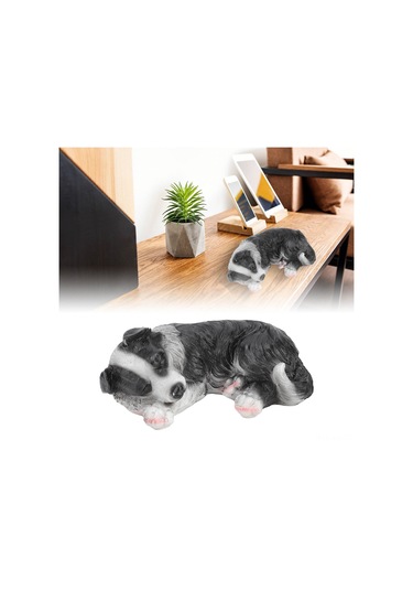 Ximistore9 Synthetic Reçine Kenar Çoban Köpeği Heykeli - Dekoratif Ev Ve Bahçe Figürü, Dayanıklı Ve Canlı Görünüm