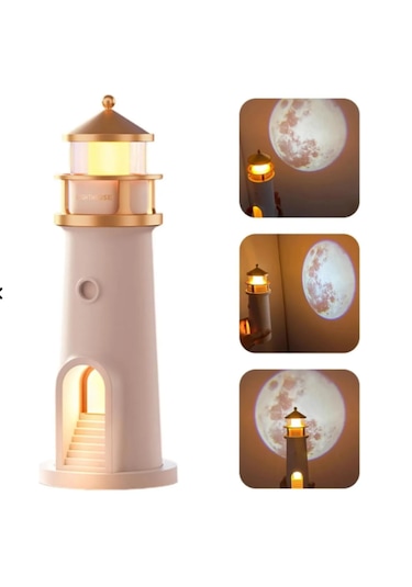 Led Deniz Feneri Ay Lambası Projektör Gece Lambası, Ay Işığı Pro
