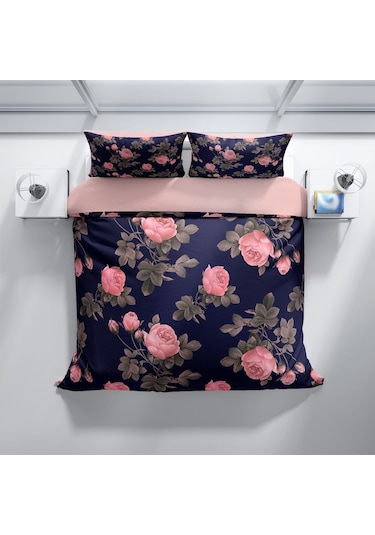 Cattleya Noble 3D Pamuk Saten Çift Kişilik Nevresim Takımı Çok Renkli
