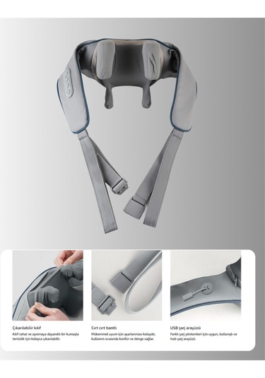 Şarjlı Isıtmalı Boyun Ve Omuz Masaj Cihazı