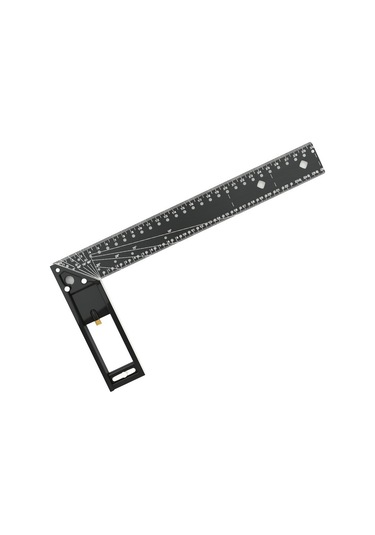 Kangvka Endüstriyel Dereceli Ahşap İşçiliği Açı Cetveli - 90 Ve 45 Hassas Ölçüm, Çizim Delikleri İle Çok Fonksiyonlu 40cm