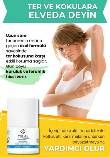Ayos Life Silver Protect Ter Önleyici ve Beyazlatıcı Roll-On Deodorant 50 ML