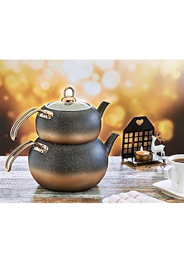 Oms 4 Pcs Granit Küre Çaydanlık Büyük Boy 8210lbakır Bakır