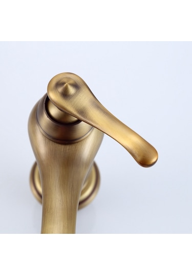 Lebıhmurah Bf23 Eıtgzwas Banyo Havzası Musluk Antik Pirinç Mikser Katı Bakır Lüks Avrupa Tarzı Musluk Muslukları Kahverengi