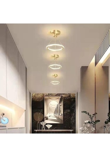Novahub Altın Koridor Koridor Işığı Giriş Sundurma Işığı Modern Balkon Tavan Işığı Altın Altın