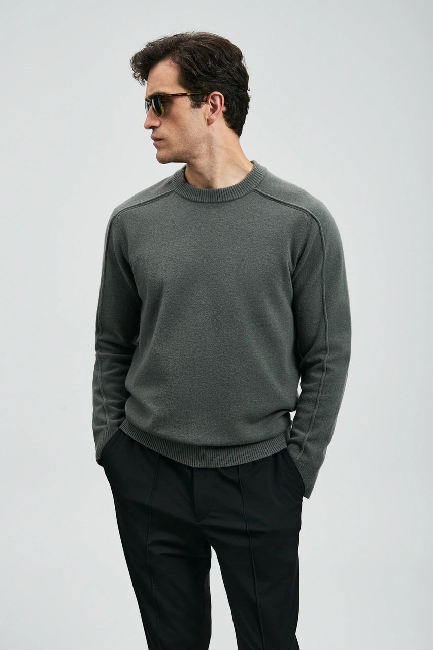 Lufian Les Erkek Kazak Duman Yeşili Duman Yeşili 112090160100692 Duman Yeşili