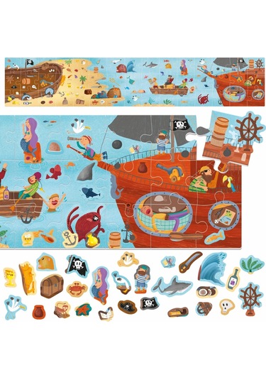 Headu Puzzle + Stickers The Pirates +3 Yaş