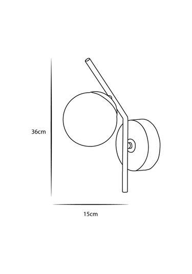 Luzarana Elit Bakır Siyah Metal Gövde Füme Camlı Tasarım  Dikey Aplik