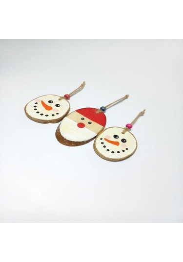 Noelbaba Figürlü Ahşap Yılbaşı Süsü 01