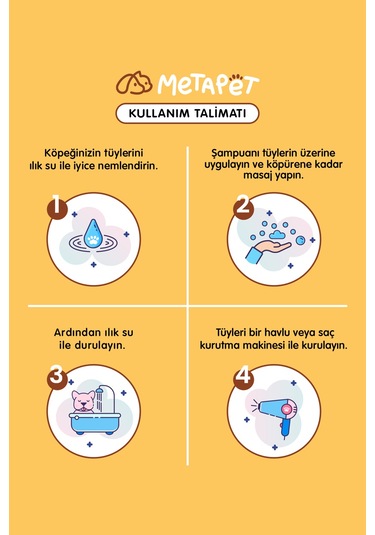 Metapet Doğal Köpek Şampuanı Hassas Ciltli Yavrulara Uygun Koku Giderici 250 ML