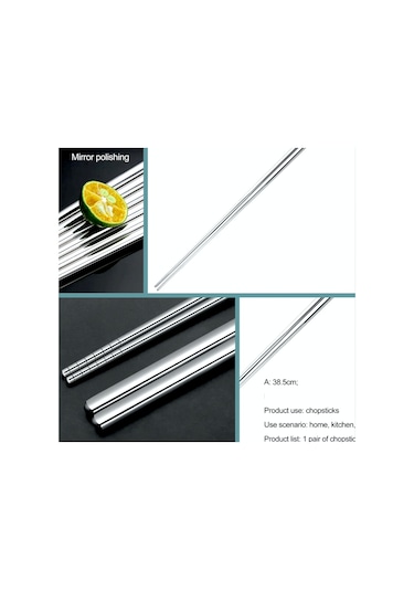 Omeniv Ekstra Uzun Metal Chopstick Servis Maşa Kızartma Maşası