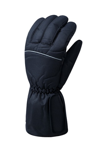 Geeroyoo Isıtmalı, Dokunmatik Uyumlu, Yansıtıcı Bantlı, Kaymaz Tabanlı, Kış Sporları İçin Unisex Eldiven Siyah L Siyah