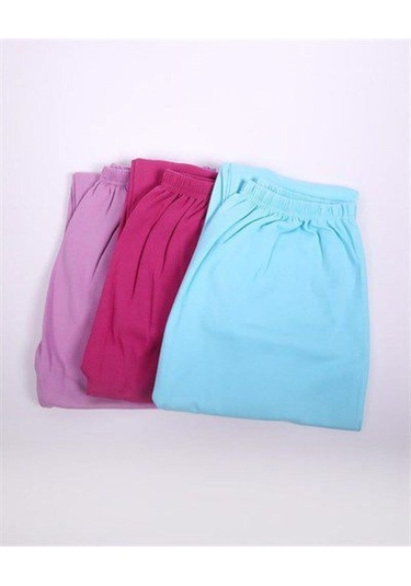 Tutku Kadın Uzun Alt Pijama Zenne %100 Pamuk -3 Adet-Karışık Renk-3Xl Çok Renkli
