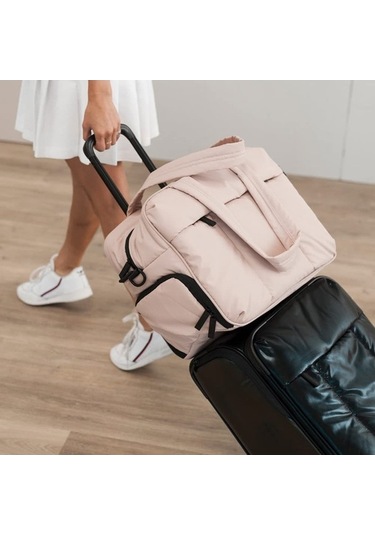 Didadodo Kadınlar İçin Şişme Çantalı Spor Çantası - Ayakkabı Bölmeli Geniş Hacimli Seyahat Çantası Pembe Pembe