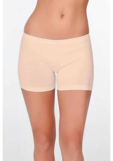 6 Adet Çift Kaplan Bayan Elastanlı Kısa Şort Boxer 627 Ten